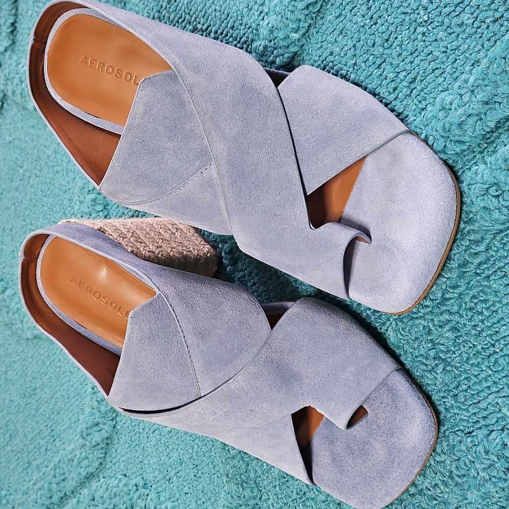 AEROSOLES Indigo Suede Mules